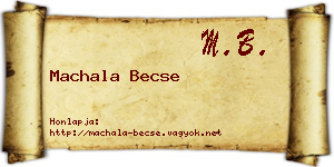 Machala Becse névjegykártya